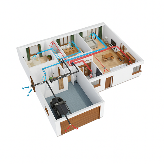 Schemat działania rekuperatora